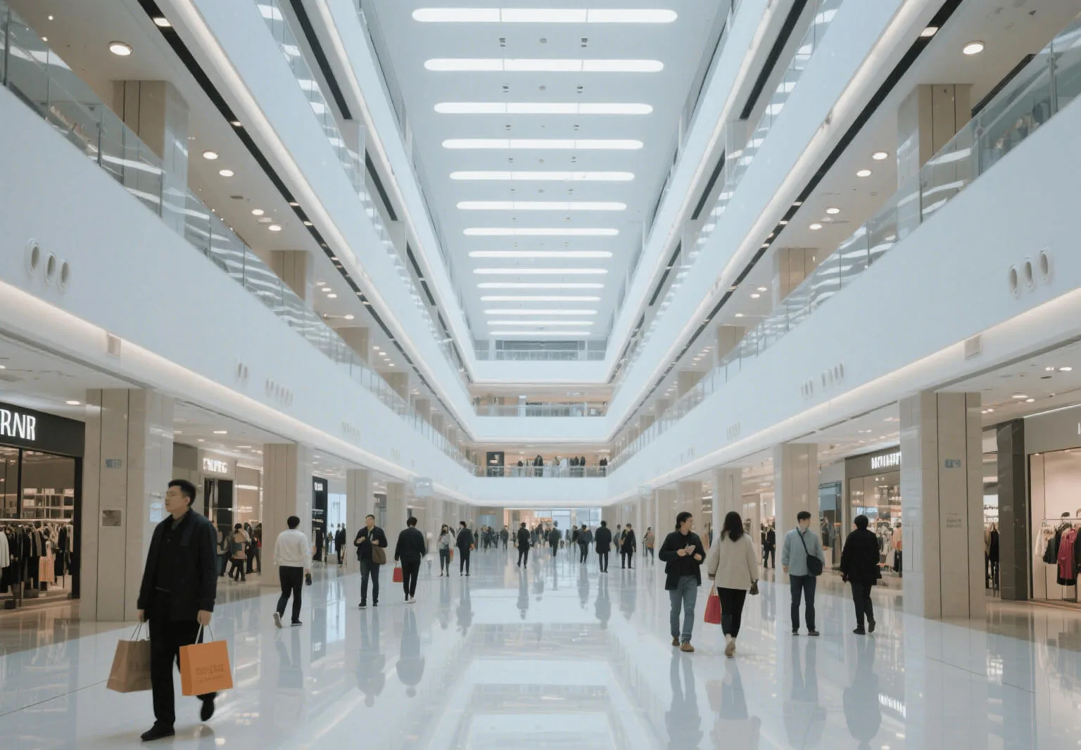 Shopping mall atrium lighting display