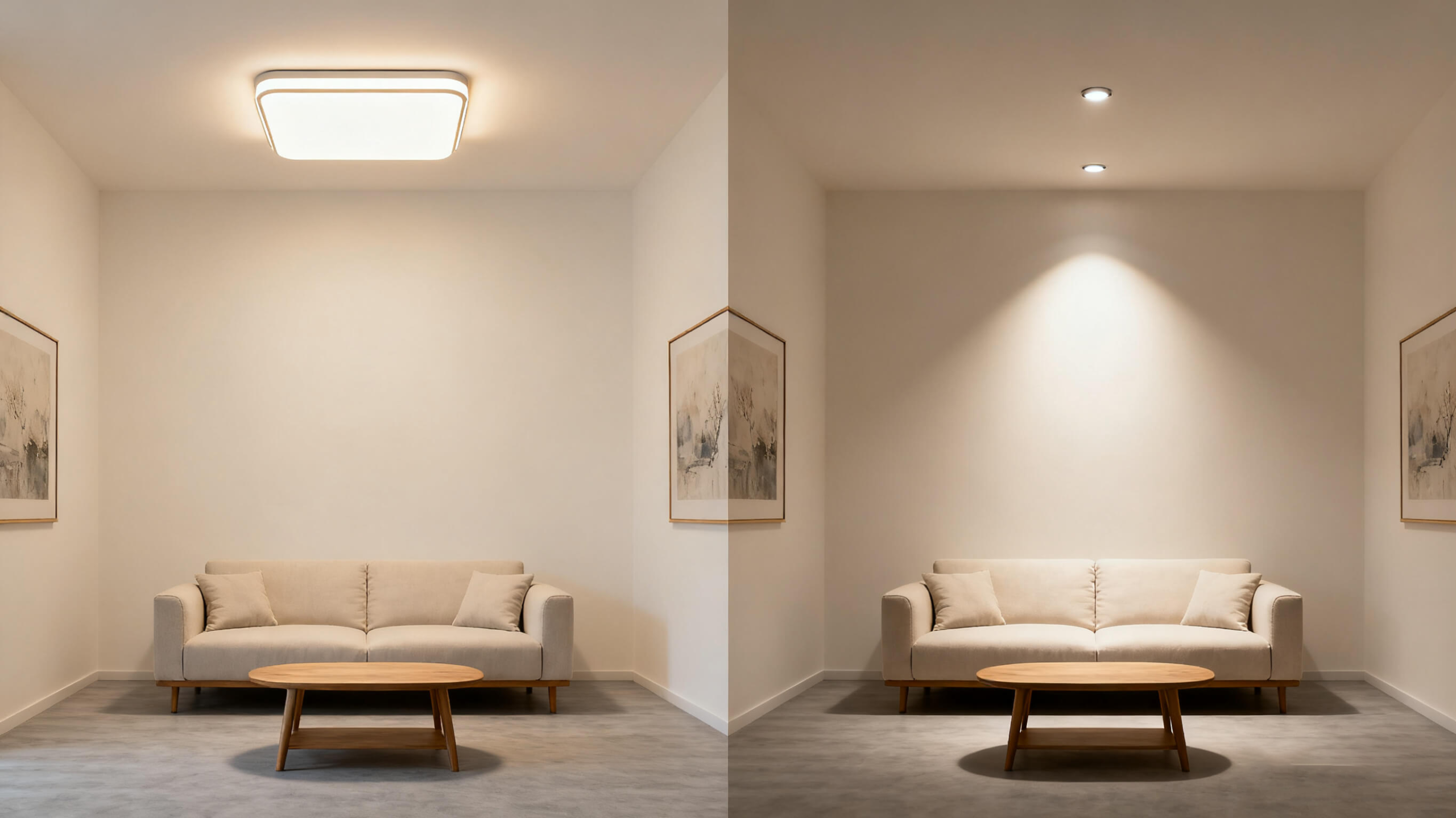 ceiling light vs downlight